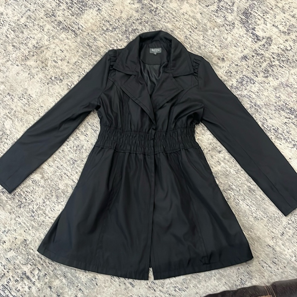 Black Red Coral overcoat small